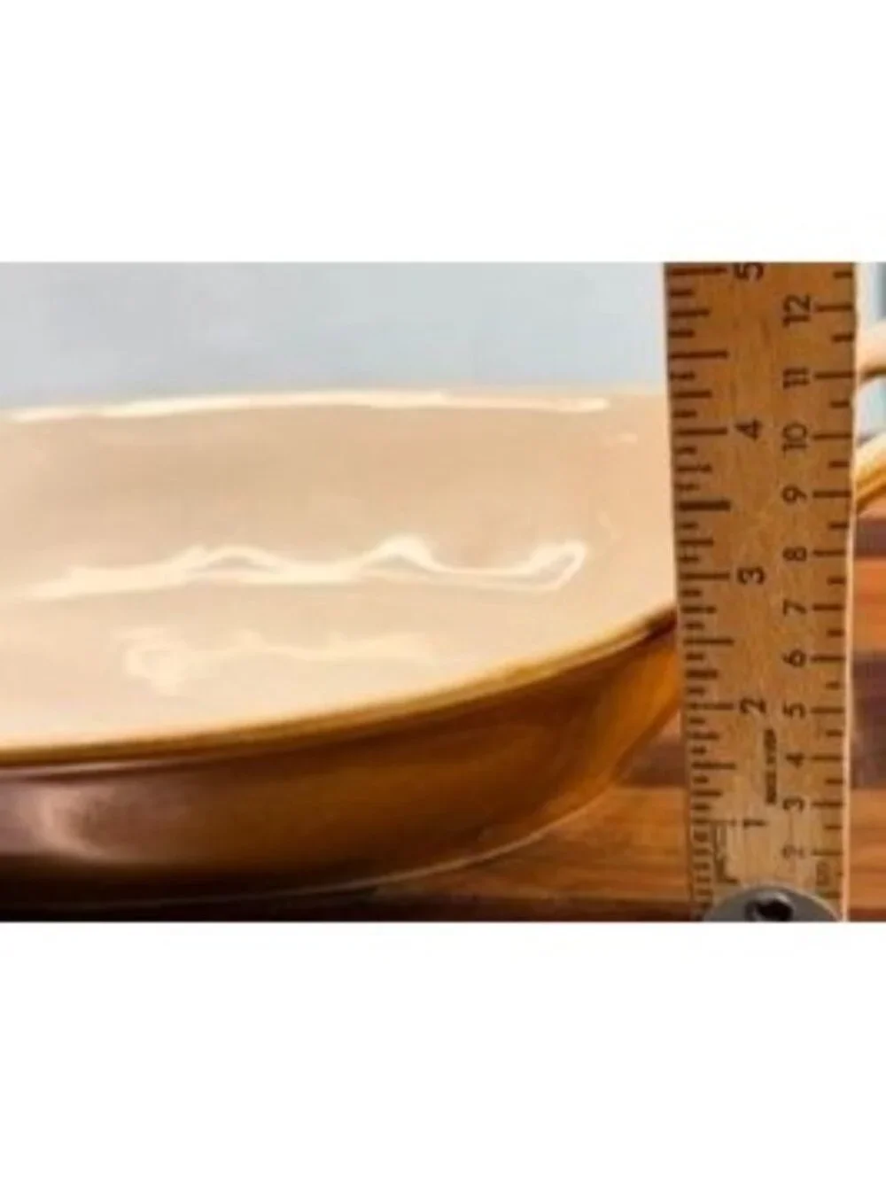 Pier 1 Imports Oval Stoneware Baking Dish Brown Cream Casserole Baker with Handl